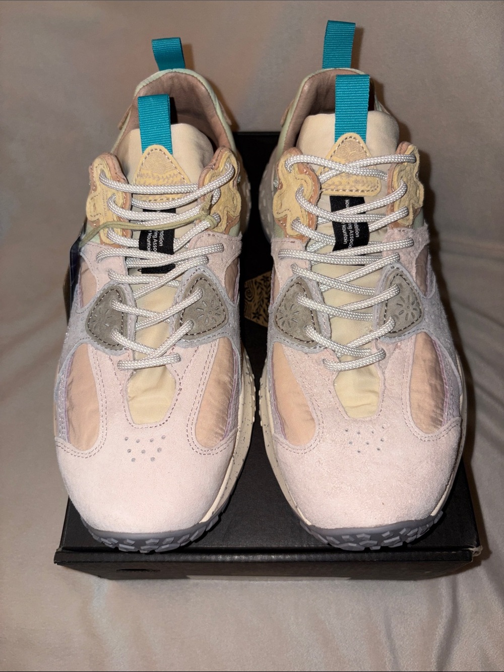 NWT Flower Mountain WAVE WOMAN Suede and fabric sneakers - Light pink-Lilac - Picture 7 of 15